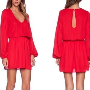 SHOW ME YOUR MUMU | Rainey Red Long Sleeve Mini Dress Women’s Size Medium